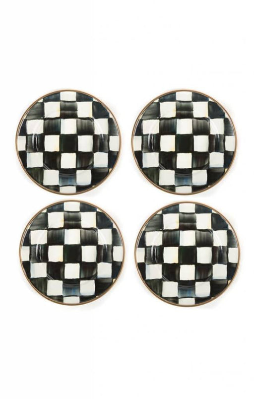 MacKenzie-Childs Plates MacKenzie-Childs Courtly Check Enamel Canape Plates - Set of 4