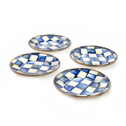 MacKenzie-Childs Plates Royal Check Enamel Canape Plates - Set of 4