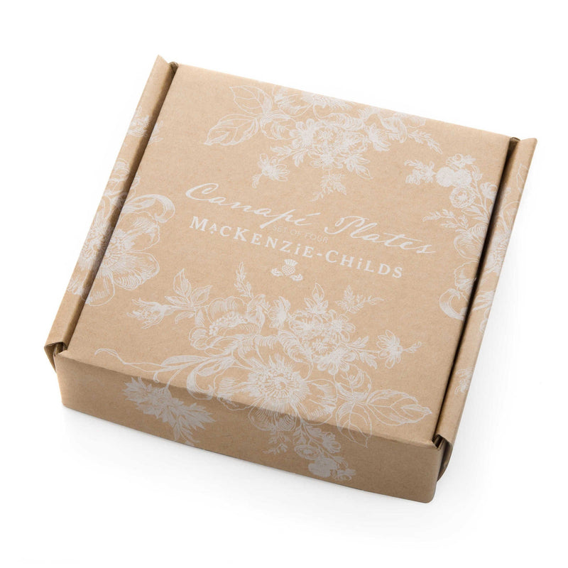 MacKenzie-Childs Plates Royal Check Enamel Canape Plates - Set of 4