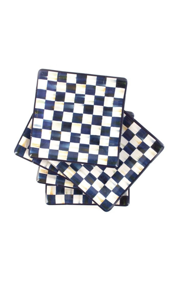 MacKenzie-Childs Plates Royal Check Paper Plates - Salad/Dessert