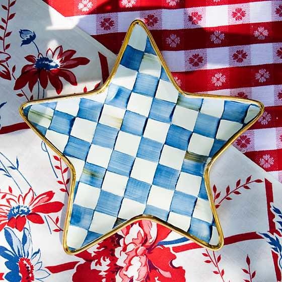 MacKenzie-Childs Plates Royal Check Star Plate - Limited Edition - FINAL SALE
