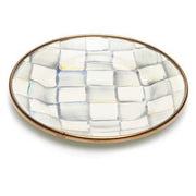 MacKenzie-Childs Plates Sterling Check Enamel Appetizer Plates - Set of 4