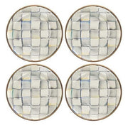 MacKenzie-Childs Plates Sterling Check Enamel Appetizer Plates - Set of 4
