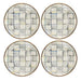 MacKenzie-Childs Plates Sterling Check Enamel Appetizer Plates - Set of 4