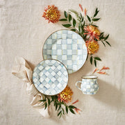 MacKenzie-Childs Plates Sterling Check Enamel Salad/Dessert Plate