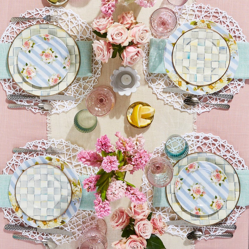 MacKenzie-Childs Plates Sterling Check Enamel Salad/Dessert Plate