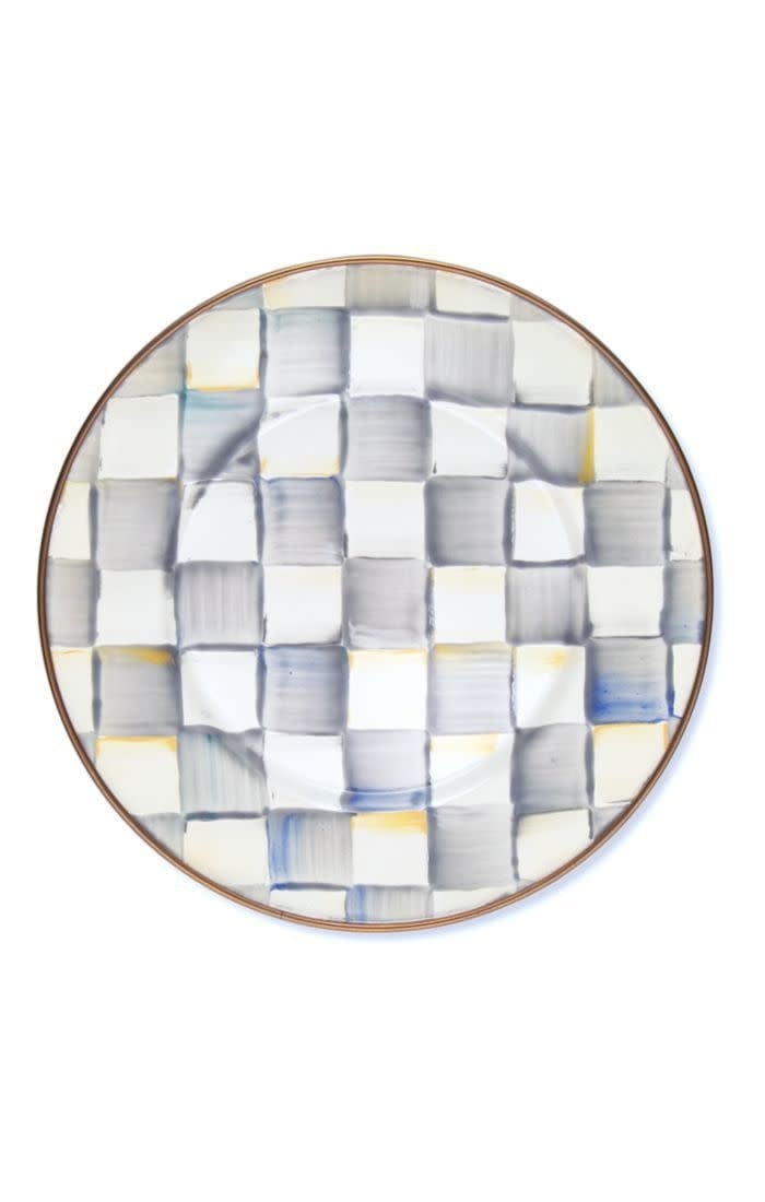 MacKenzie-Childs Plates Sterling Check Enamel Salad/Dessert Plate
