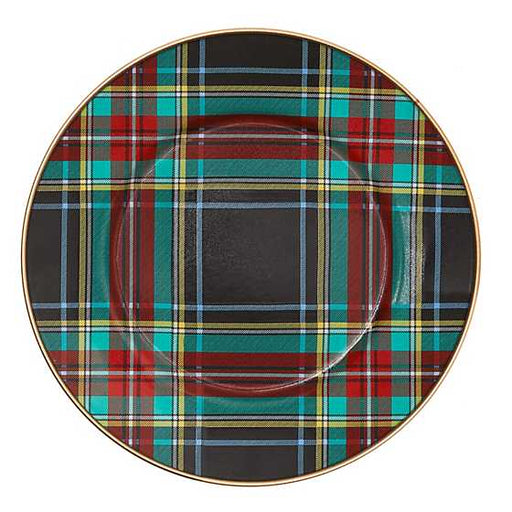 MacKenzie-Childs Plates Tartan Black Salad/Dessert Plate