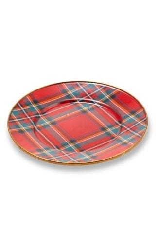 MacKenzie-Childs Plates Tartastic Enamel Salad/Dessert Plate - Red