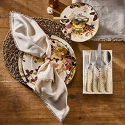 MacKenzie-Childs Plates Wild Rose White Salad Plate