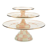 MacKenzie-Childs Platter Mackenzie-Childs Rosy Check Mini Pedestal Platter