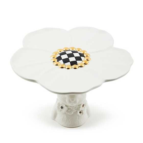MacKenzie-Childs Platter White Rabbit Ceramic Pedestal Platter