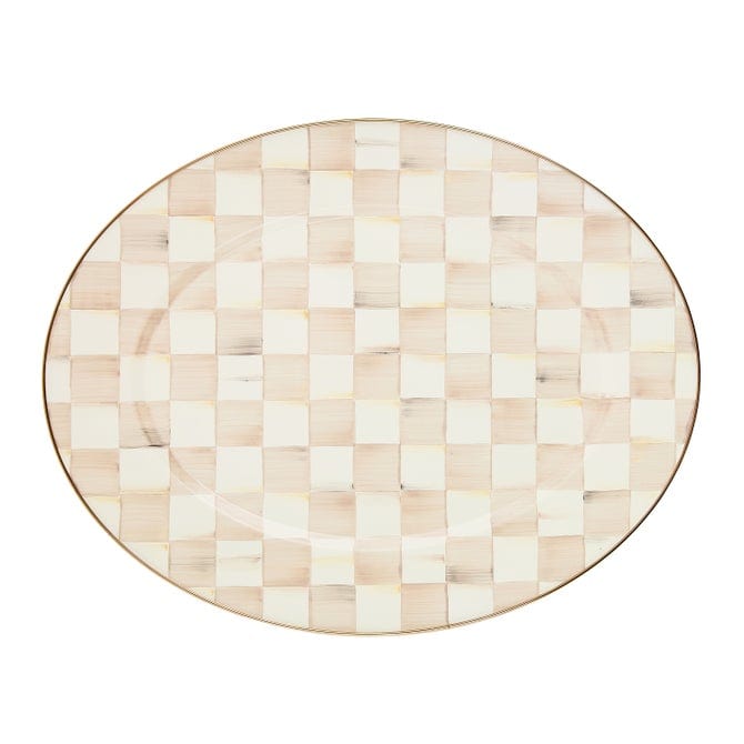 MacKenzie-Childs Platters & Serving Trays Mackenzie-Childs Mocha Check Large Oval Platter