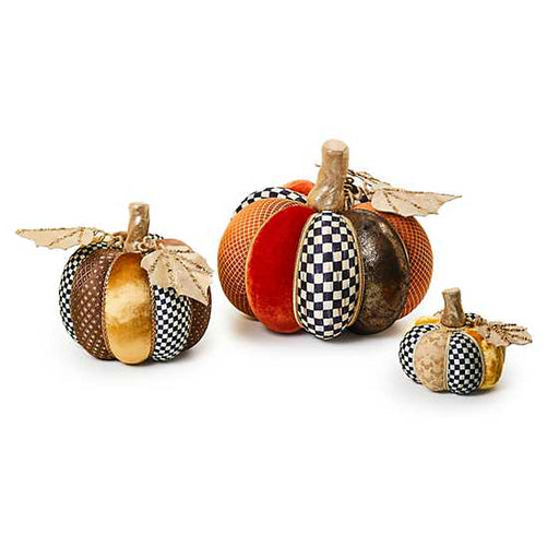 MacKenzie-Childs Pumpkins Autumnology Velvet Pumpkins, Set of 3