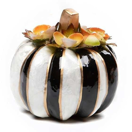 MacKenzie-Childs Pumpkins Black & White Blooming Capiz Pumpkin