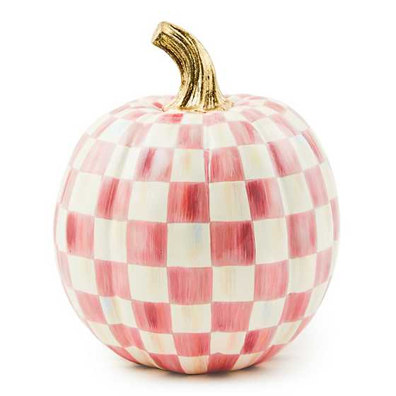 MacKenzie-Childs Pumpkins Bubblegum Pink Check Small Pumpkin