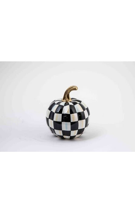 MacKenzie-Childs Pumpkins Courtly Check Glossy Pumpkin - Mini