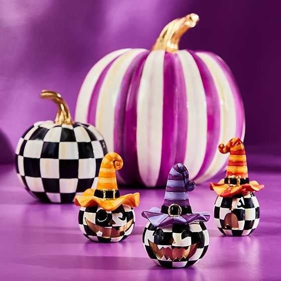 MacKenzie-Childs Pumpkins Courtly Check Glossy Pumpkin - Mini