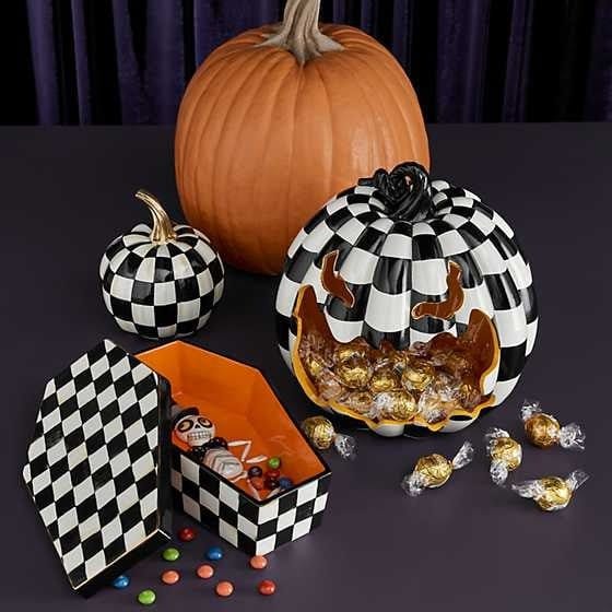 MacKenzie-Childs Pumpkins Courtly Check Glossy Pumpkin - Mini