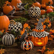 MacKenzie-Childs Pumpkins Courtly Pinstripe Pumpkin - Small