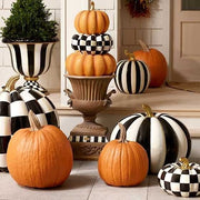 MacKenzie-Childs Pumpkins Courtly Stripe Glossy Pumpkin - Large