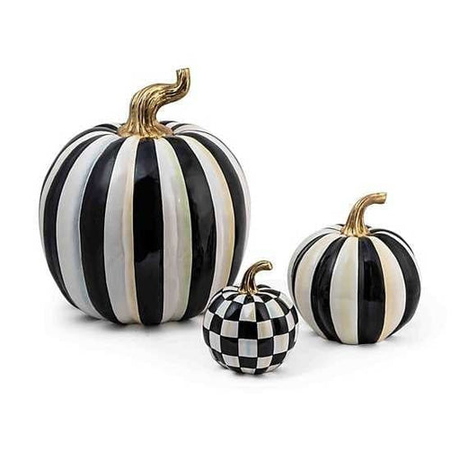 MacKenzie-Childs Pumpkins Courtly Stripe Glossy Pumpkin - Large