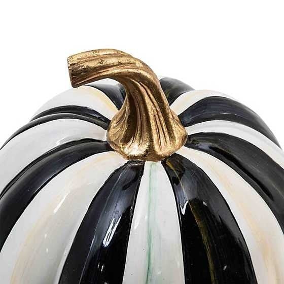 MacKenzie-Childs Pumpkins Courtly Stripe Glossy Pumpkin - Small