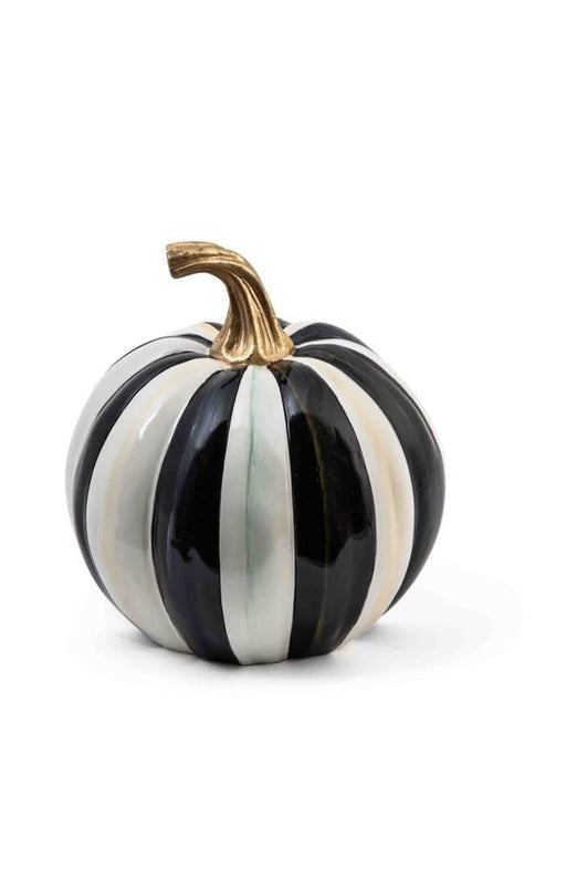 MacKenzie-Childs Pumpkins Courtly Stripe Glossy Pumpkin - Small