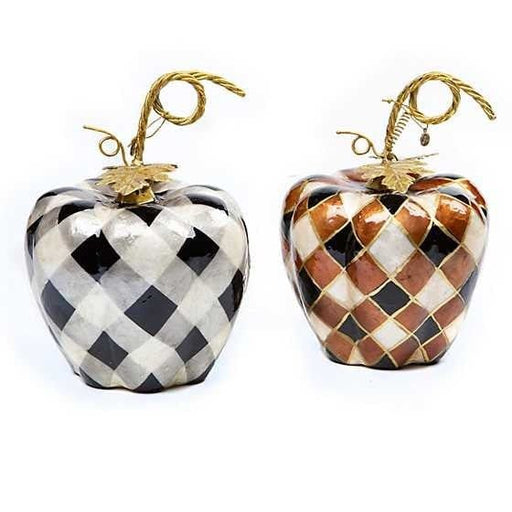 MacKenzie-Childs Pumpkins Elegant Plaid Capiz Pumpkin