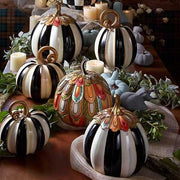 MacKenzie-Childs Pumpkins Elegant Stripe Pumpkin - Small