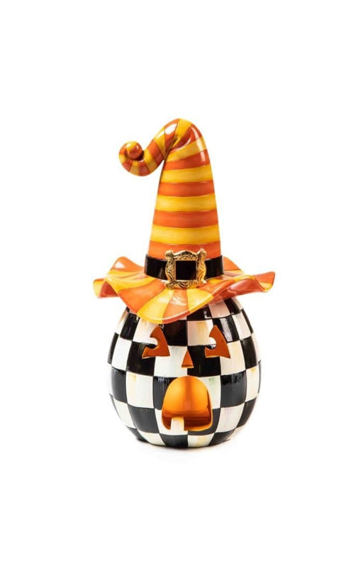 MacKenzie-Childs Pumpkins illuminated happy jack pumpkin - orange hat - FINAL SALE