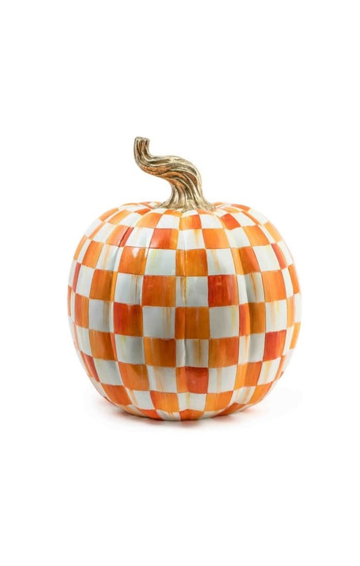 MacKenzie-Childs Pumpkins Orange Check Pumpkin - Large