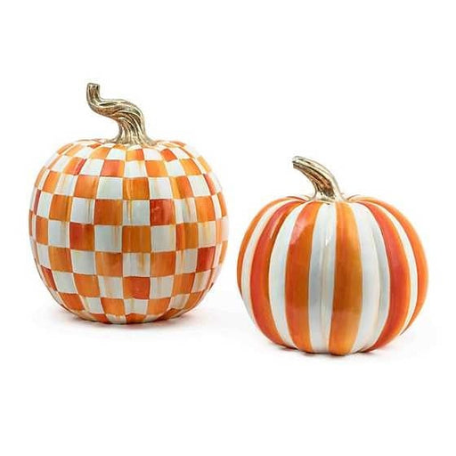 MacKenzie-Childs Pumpkins Orange Check Pumpkin - Large