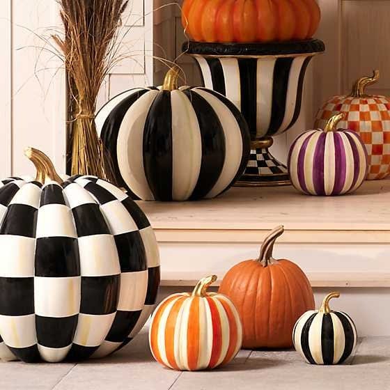 MacKenzie-Childs Pumpkins Orange Stripe Pumpkin - Medium