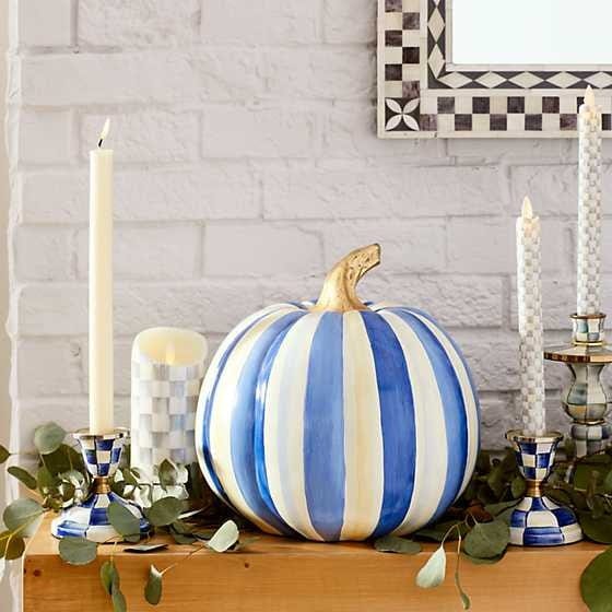MacKenzie-Childs Pumpkins Royal Stripe Pumpkin - Medium