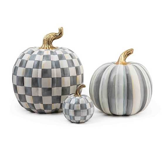 MacKenzie-Childs Pumpkins Sterling Check Pumpkin - Large