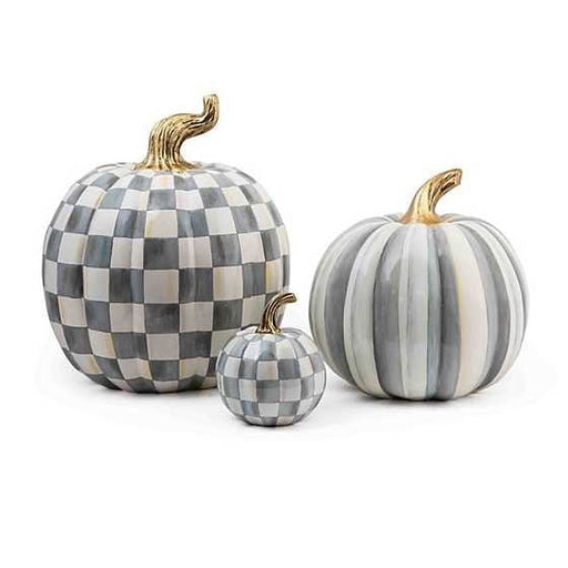 MacKenzie-Childs Pumpkins Sterling Stripe Pumpkin - Medium