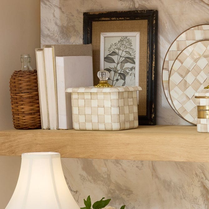 MacKenzie-Childs Recipe Box Mackenzie-Childs  Mocha Check Recipe Box