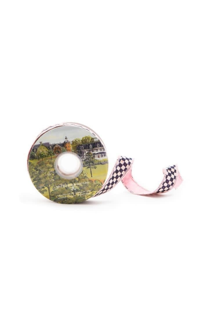 MacKenzie-Childs Ribbon Courtly Check 1" Ribbon - Pink