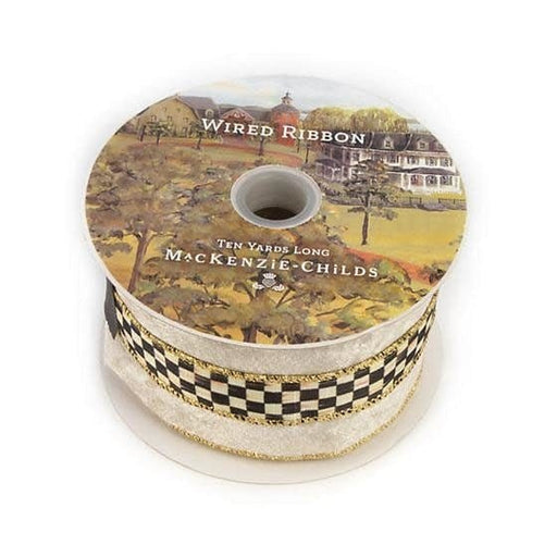 MacKenzie-Childs Ribbon Courtly Velvet 3" Ribbon - Cream