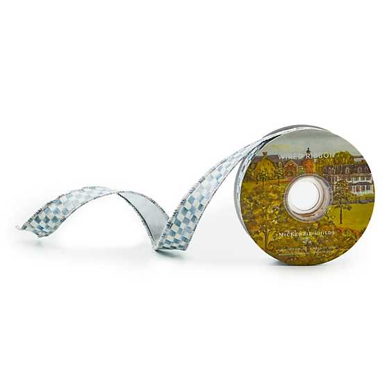 MacKenzie-Childs Ribbon Sterling Check 1" Ribbon