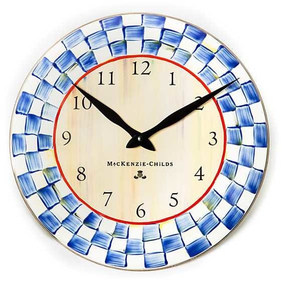 MacKenzie-Childs Royal Check Enamel Clock