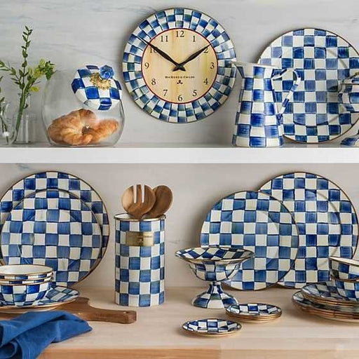 MacKenzie-Childs Royal Check Enamel Clock