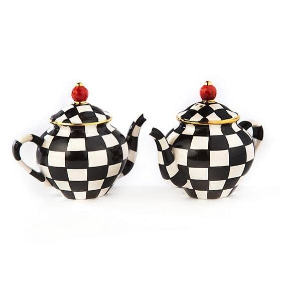 MacKenzie-Childs Salt & Pepper Sets Courtly check Teapot Salt & Pepper Set