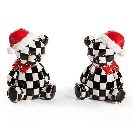 MacKenzie-Childs Salt & Pepper Sets Courtly Santa Bear Salt & Pepper Set