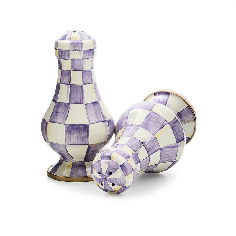 MacKenzie-Childs Salt & Pepper Sets Mackenzie-Childs Violet Check Large Salt & Pepper Shakers