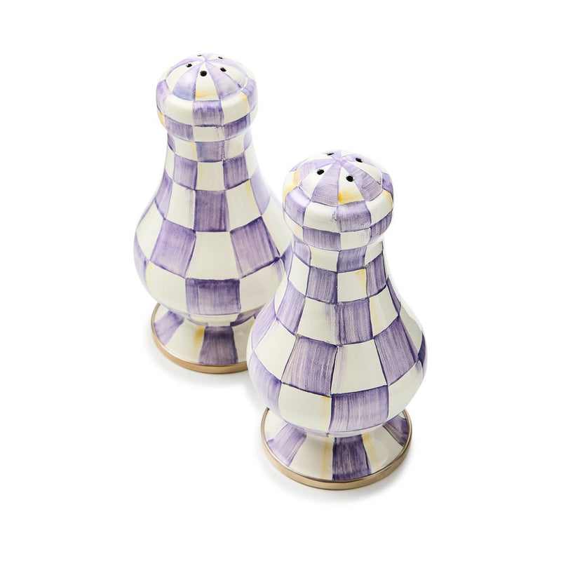 MacKenzie-Childs Salt & Pepper Sets Mackenzie-Childs Violet Check Large Salt & Pepper Shakers