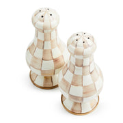 MacKenzie-Childs Salt & Pepper Sets Mocha Check Large Salt & Pepper Shakers