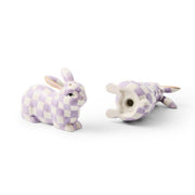 MacKenzie-Childs Salt & Pepper Sets Violet Check Bunny Salt and Pepper Set