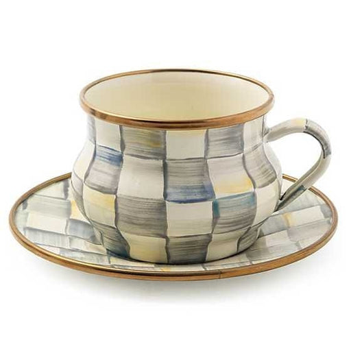 MacKenzie-Childs Saucers Sterling Check Saucer